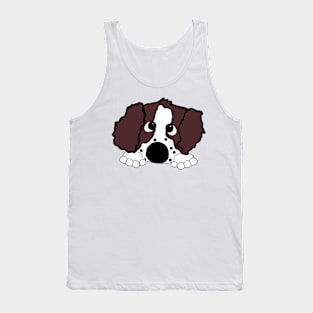 english springer spaniel liver white peeking cartoon Tank Top